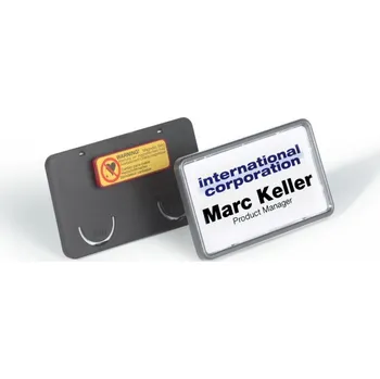 Jmenovka na stůl DURABLE 8129, šedá elegantní jmenovka Clipcard 40x75 mm s magnetem