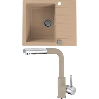 Granitový dřez Set Alveus (dřez Cadit 10 Beige 55 + baterie Siros Beige 55) SETA22173
