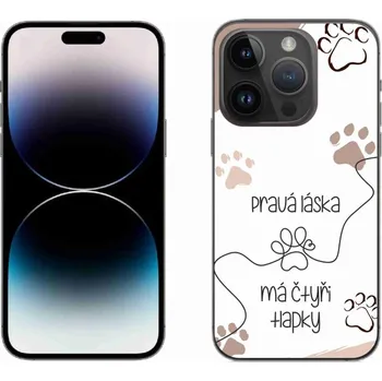 Pouzdro na mobilní telefon Gelový kryt mmCase na iPhone 14 Pro 6.1 - psí motiv 1 bílé pozadí