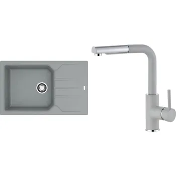 Granitový dřez Set Alveus (dřez Record 40 Beton 81 + baterie Siros Beton 81) SETA25407