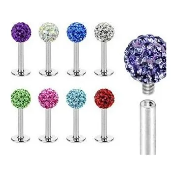 Piercing Prosperk Piercing do brady s kamínky Barva: Modrá