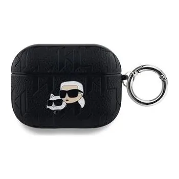 Pouzdro na mobilní telefon Pouzdro KARL LAGERFELD pro Apple AirPods Pro - Karl a kočka Choupette - umělá kůže - černé