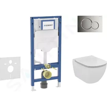 Geberit Duofix Set předstěnové instalace, klozetu Tesi a sedátka, tlačítko Sigma01, lesklý chrom, SANI11CD1117