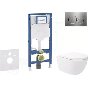 Geberit Duofix Set předstěnové instalace, klozetu Oudee Vortex a sedátka softclose, tlačítko Sigma20, nerez, SANI11CA6107B