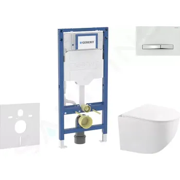 Geberit Duofix Set předstěnové instalace, kompaktního klozetu Gaia a sedátka softclose, tlačítko Sigma50, chrom/alpská bílá, SANI11CA3148B
