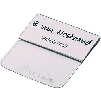 DURABLE 8009, Jmenovka se zasunovací klopou 30x60 mm, čirá, balení 100 ks