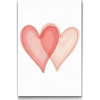 Diamantové malování Diamantové malování - Dvě srdce Velikost: 20x30cm, Rámování: Pouze srolované plátno, Diamanty: Kulaté