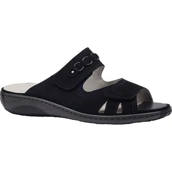 Dámské pantofle Letní vycházková obuv flexiblová-pantofle, Waldläufer, šíře G, černá: Černá Nubuk, velur (semiš) 27,9 43 G - standardní šíře (28592-24536)