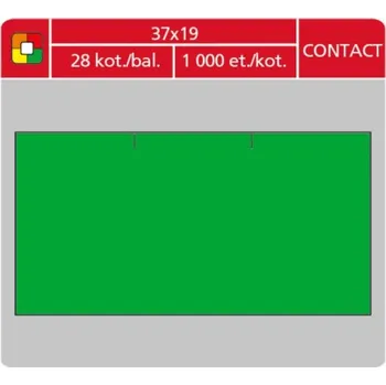 Samolepící etiketa S&K LABEL Etikety cenové S&K 37x19 Contact (obdélník) zelené, 1000 ks