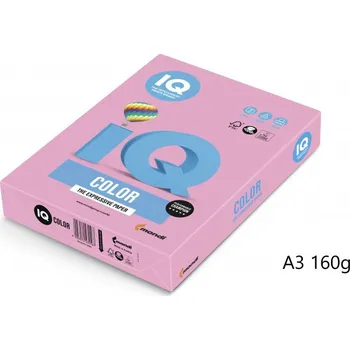 Barevný papír Mondi IQ Color barevný papír A3/160g pastelová růžová PI25, 250 ks