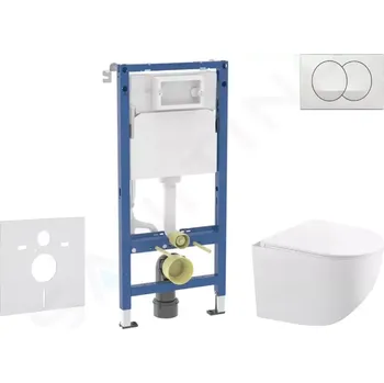 Geberit Duofix Set předstěnové instalace, kompaktního klozetu Gaia a sedátka softclose, tlačítko Delta, bílá, SANI11CA3150B