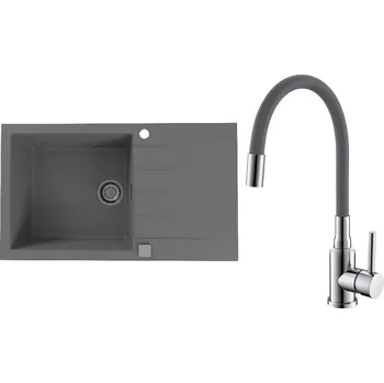 Granitový dřez Set Alveus (dřez Cadit 40 Beton 81 + baterie Mintas Beton/Chrom) SETA25107