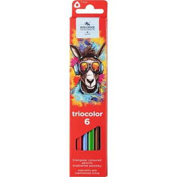 Pastelka KOH-I-NOOR 3131, pastelky Triocolor trojhranné, 6 ks, motiv Osel