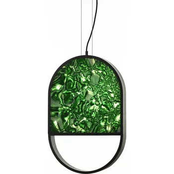 Brokis Jedinečné závěsné skleněné svítidlo Geometric Oval 2/3 Top Barva skla: Opálové sklo lesklé BROKISGLASS PC01144_012