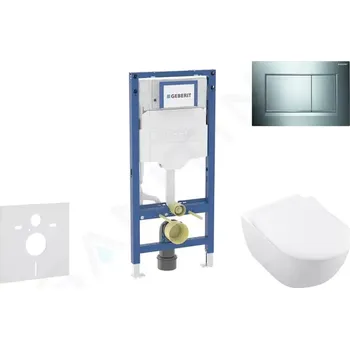 Geberit Duofix Set předstěnové instalace, klozetu Subway 2.0 a sedátka softclose, tlačítko Sigma30, lesklý chrom/matný chrom, SANI11CK1113