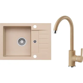 Granitový dřez Set Alveus (dřez Niro 30 Beige 55 + baterie Tonia Beige 55) SETA22363