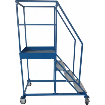 Žebřík Pojízdný žebřík s plošinou, výška plošiny 1 m, 3 stupně + plošina.