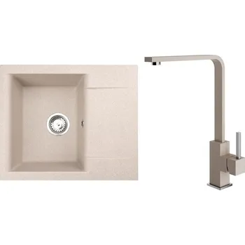 Granitový dřez Set Alveus (dřez Gem 20 Beige 55 + baterie Afra Beige 55) SETA25213