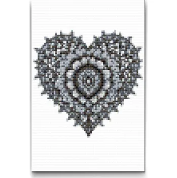 Diamantové malování Diamantové malování - Černobílé srdce Velikost: 20x30cm, Rámování: Pouze srolované plátno, Diamanty: Kulaté