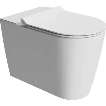 WC sada KUBE X WC mísa kombi spodní/zadní odpad, Swirlflush, 36x63cm, bílá dual-mat