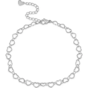 Náramek Ocelový náramek na nohu se srdíčky - Meucci DA013