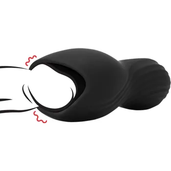 Shots Loveline Vibrating Masturbator Licorice Black - vibrační silikonový masturbátor