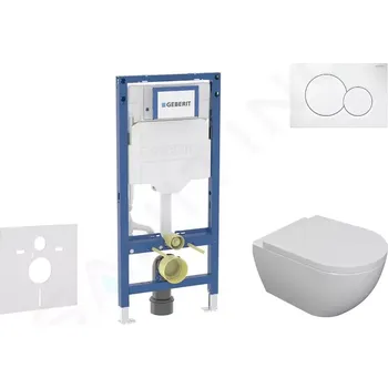 Geberit Duofix Set předstěnové instalace, klozetu Oudee a sedátka softclose, tlačítko Sigma01, alpská bílá, SANI11CA3100B