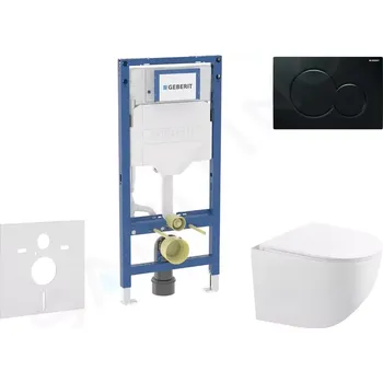 Geberit Duofix Set předstěnové instalace, kompaktního klozetu Gaia sedátka softclose, tlačítko Sigma01, černá, SANI11CA5117B