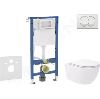 Geberit Duofix Set předstěnové instalace, klozetu Oudee Vortex a sedátka softclose, tlačítko Delta, bílá, SANI11CA3191B