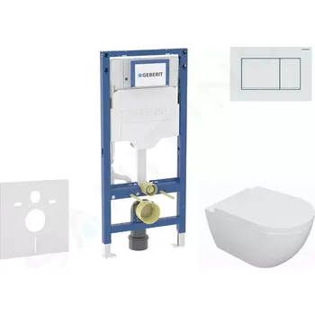Geberit Duofix Set předstěnové instalace, klozetu Oudee a sedátka softclose, tlačítko Sigma30, bílá/bílá mat, SANI11CA3127B
