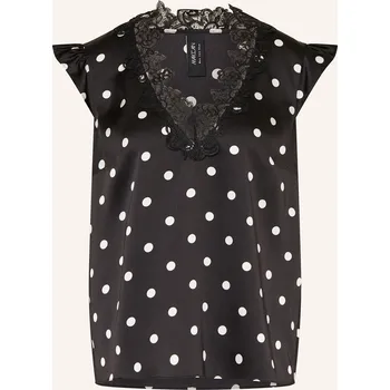 Marc Cain Dámský Halenkový Top Ze Saténu S Krajkou, 910 black...