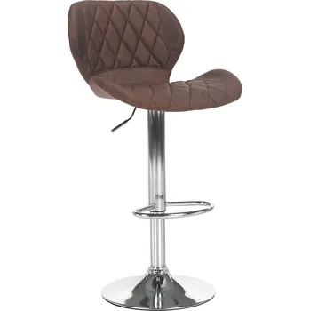 Barová židle Barová židle SOFALA – hnědá látka, chromová podnož