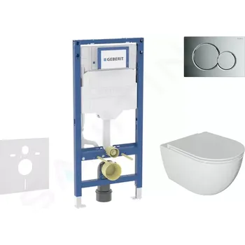 Geberit Duofix Set předstěnové instalace, klozetu Oudee a sedátka softclose, tlačítko Sigma01, lesklý chrom, SANI11CA1120B