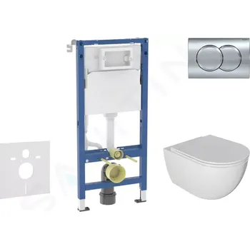 Geberit Duofix Set předstěnové instalace, klozetu Oudee a sedátka softclose, tlačítko Delta01, lesklý chrom, SANI11CA1124B