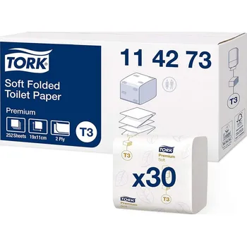Tork Premium 114273, jemný skládaný toaletní papír 2vrstvý bílý, 7560 ks, T3