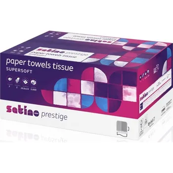 Papírový ručník Wepa Satino Prestige, dvouvrstvé papírové ručníky ZZ skládané, bílé, 3000 ks
