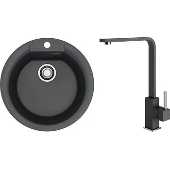 Granitový dřez Set Alveus (dřez Cadit 100 Black 91 + baterie Afra Black 91) SETA25336