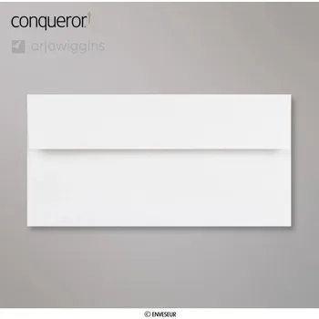 Obálka Antalis Conqueror Laid Brilliant White, žebrovaná briliantově bílá obálka, formát DL bez okénka, 500 ks