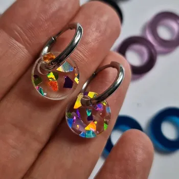 Náušnice SWITCH IT Confetti POP mini Kroužek: klasik stříbrný (14 mm) variabilní náušnice