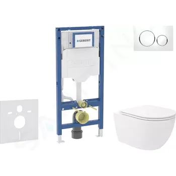 Geberit Duofix Set předstěnové instalace, klozetu Oudee Vortex a sedátka softclose, tlačítko Sigma20, bílá/chrom, SANI11CA3185B