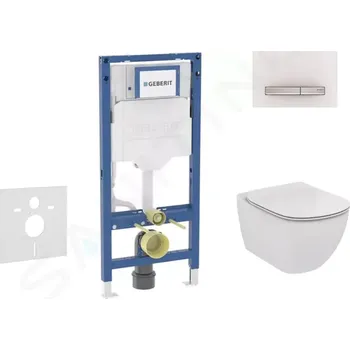 Geberit Duofix Set předstěnové instalace, klozetu Tesi a sedátka, tlačítko Sigma50, alpská bílá, SANI11CD3123