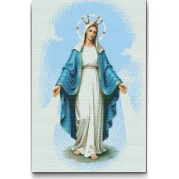 Diamantové malování Diamantové malování - Marie s korunou Velikost: 40x60cm, Rámování: Pouze srolované plátno, Diamanty: Kulaté