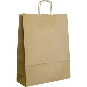 Nákupní taška Harmanec-Kuvert Papírová taška střední s krouceným uchem 32x12x41 cm, hnědá, do 8 kg