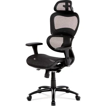 Kancelářská ergonomická židle NITE — s podhlavníkem a područkami, černá Autronic