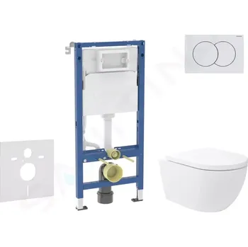 Geberit Duofix Set předstěnové instalace, klozetu Oudee Vortex a sedátka softclose, tlačítko Delta01, alpská bílá, SANI11CA3179B