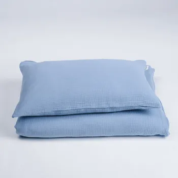 Povlečení Tulimese Povlečení mušelínové modré ROZMĚRY POVLAKU NA PEŘINU: ŽÁDNÝ POVLAK NA PEŘINU, ROZMĚRY POVLAKU NA POLŠTÁŘ: POVLAK NA POLŠTÁŘ 55X35 CM