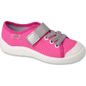 Dívčí tenisky Tenisky plátěnky kecky Befado 351X014 neonově růžové velikost: 27