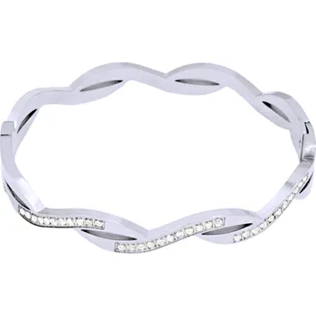 Náramek Ocelový náramek - Pevný s kameny / vlnky / kaminky (244689)