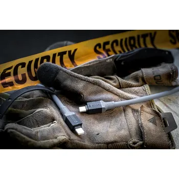 Datový kabel Synchronizační a nabíjecí kabel TACTICAL Fat Man - USB-A / USB-C - silný - silikonový - 1m - šedý