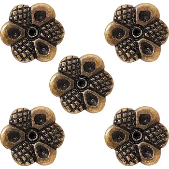 Karnevalový kostým Výprodej Ozdobné nýty na kůži Kvítek, 5 ks | Mosazné kování